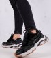 Women Casual Shoes Race.Strass Black Fabric Ash