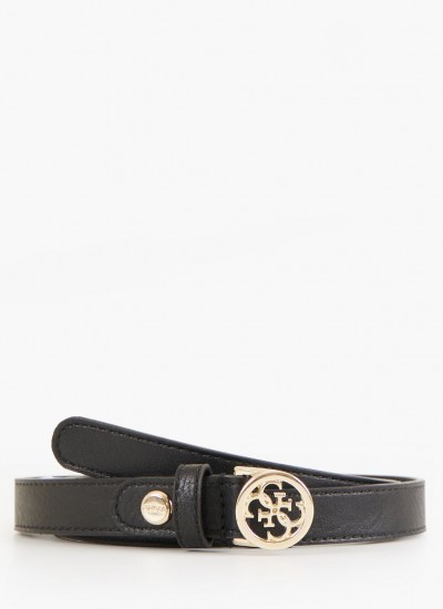 Women Belts Flora Black Leather Pepe Jeans