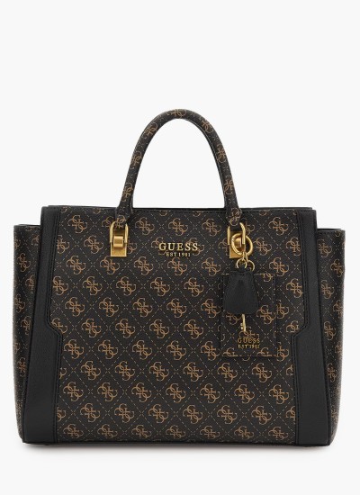 Γυναικείες Τσάντες Ajiona.Society Καφέ ECOleather Guess