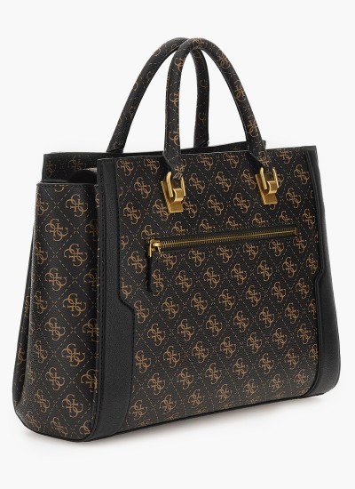 Γυναικείες Τσάντες Ajiona.Society Καφέ ECOleather Guess