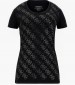 Γυναικείες Μπλούζες - Τοπ Allover.4G Μαύρο Βαμβάκι Guess