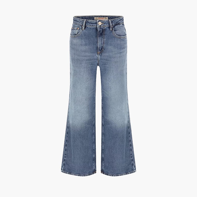 Women Trousers Ankle.Wide Blue Cotton Guess