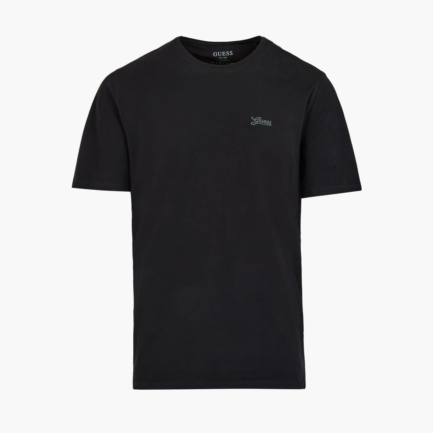 Ανδρικές Μπλούζες Basic.Pima Μαύρο Βαμβάκι Guess
