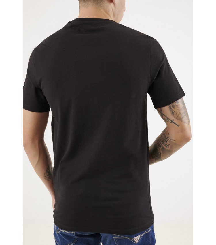 Men T-Shirts Basic.Pima Black Cotton Guess