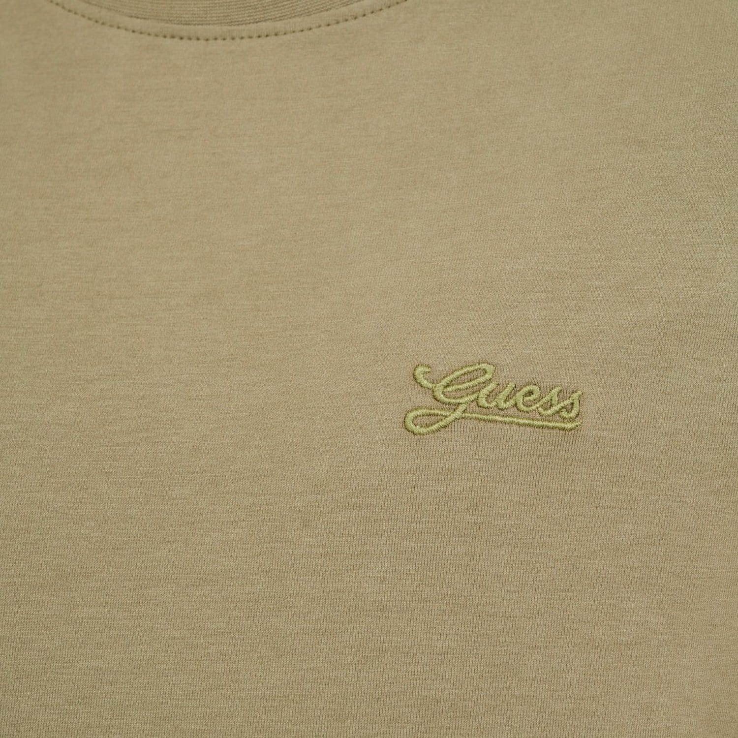 Ανδρικές Μπλούζες Basic.Pima Λαδί Βαμβάκι Guess
