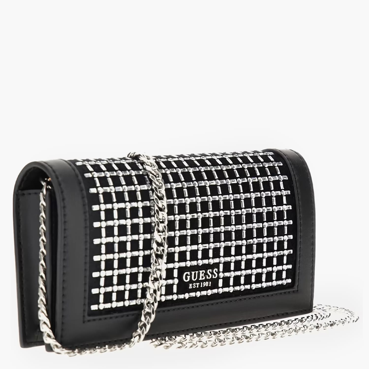 Γυναικείες Τσάντες Gilded.Clutch Μαύρο ECOleather Guess Γυναικείες Τσάντες Gilded.Clutch Μαύρο ECOleather Guess