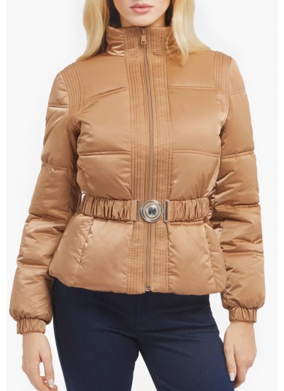 Women Coats - Jackets Lucia.Short Brown Polyester Guess