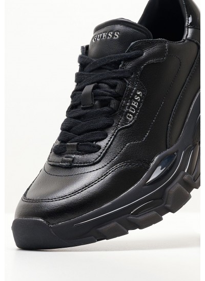 Γυναικεία Παπούτσια Casual Massel.2 Μαύρο Δέρμα Guess