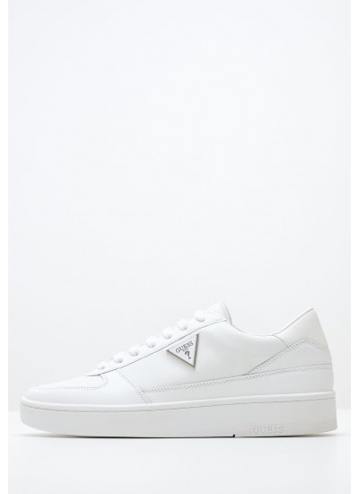 Men Casual Shoes Silea White Leather Guess