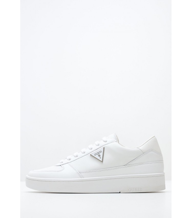 Men Casual Shoes Silea White Leather Guess