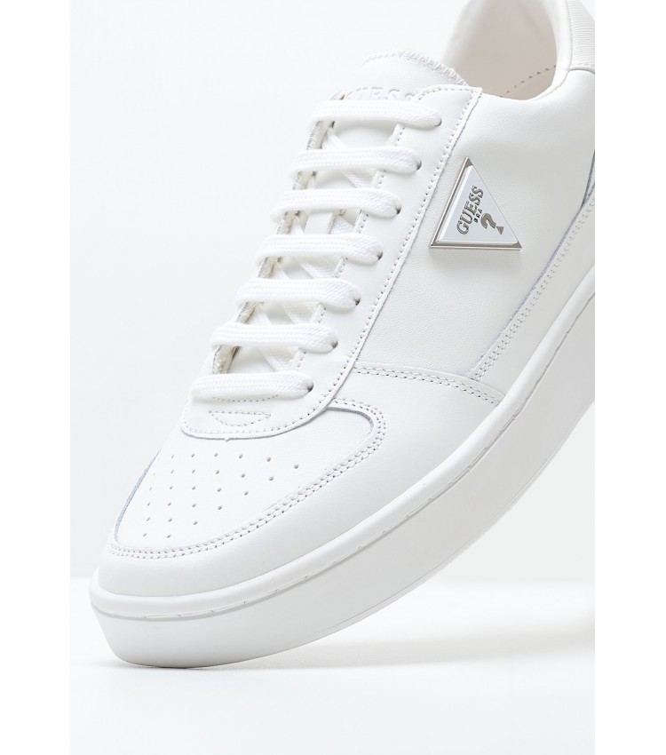 Men Casual Shoes Silea White Leather Guess