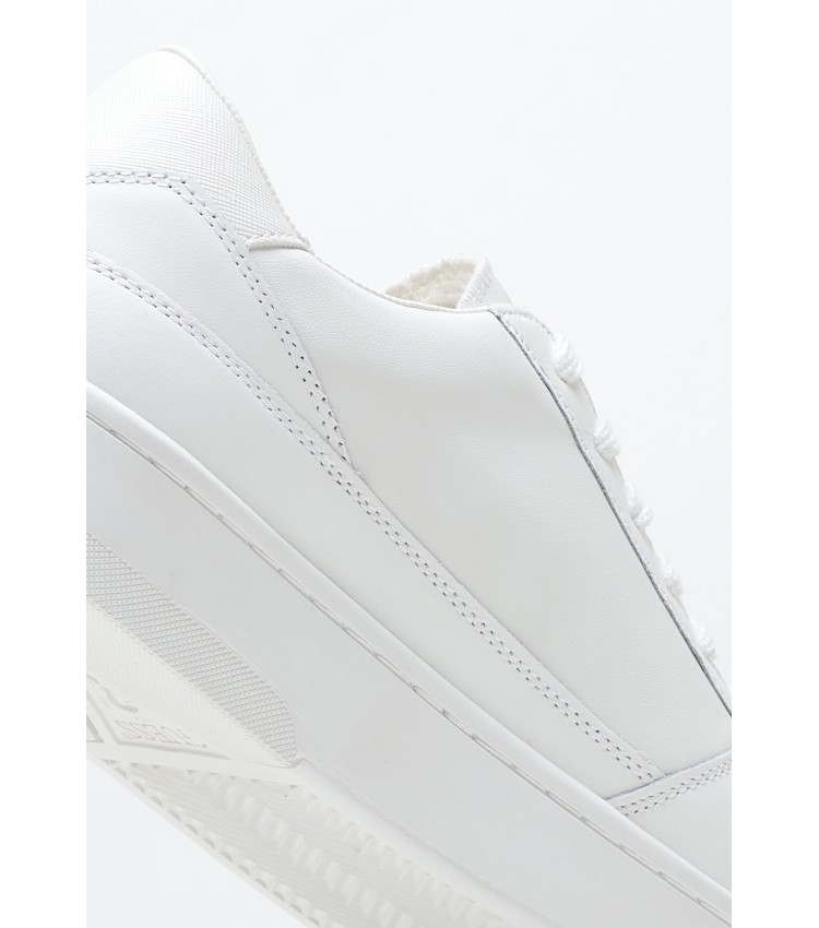 Men Casual Shoes Silea White Leather Guess