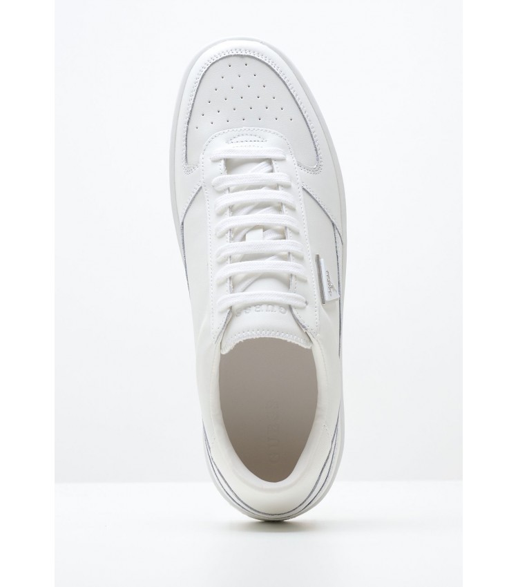 Men Casual Shoes Silea White Leather Guess