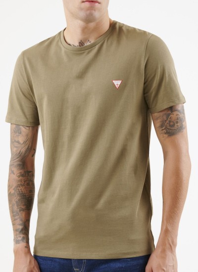 Men T-Shirts L1212.S Beige Cotton Lacoste