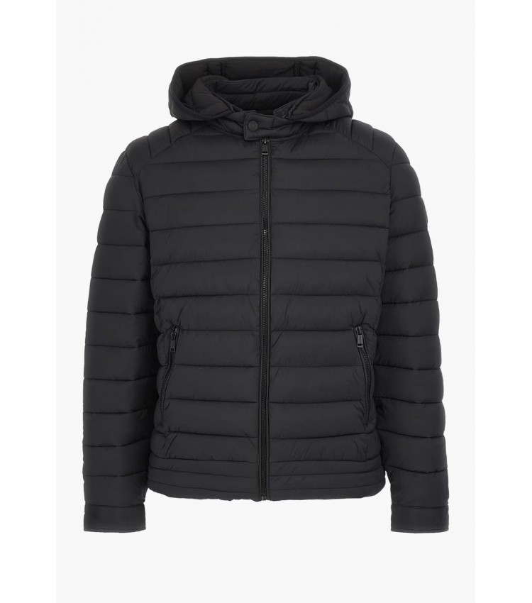 Ανδρικά Μπουφάν Stretch.Hoodie Μαύρο Πολυεστέρα Guess Ανδρικά Μπουφάν Stretch.Hoodie Μαύρο Πολυεστέρα Guess