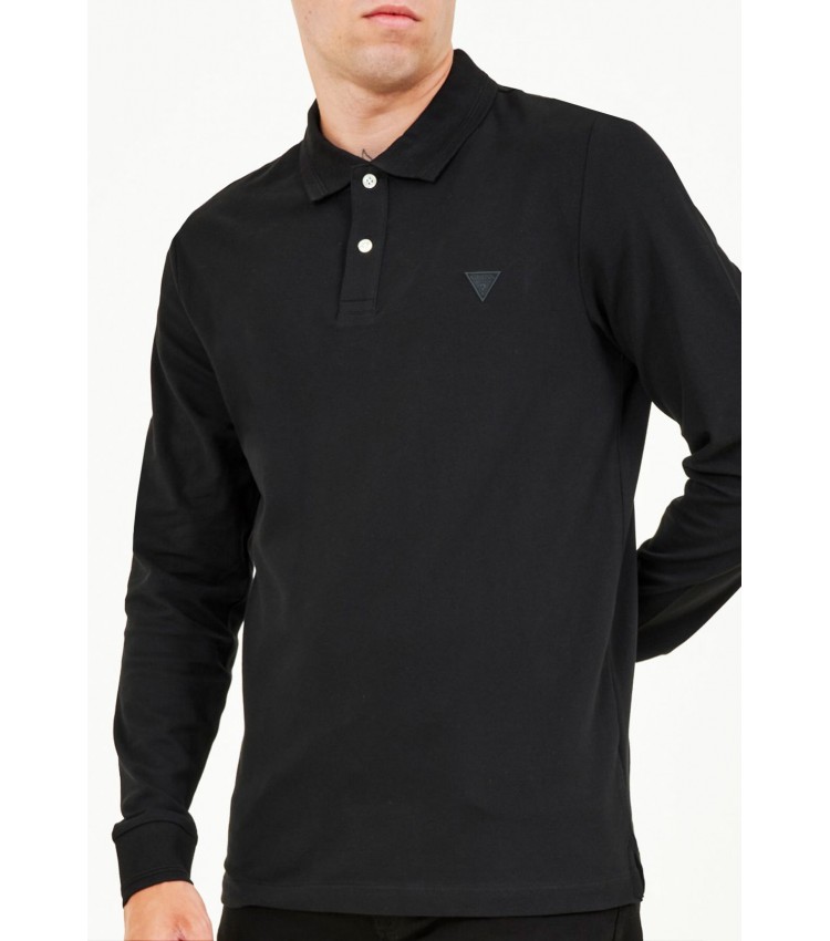 Men T-Shirts Stu.Polo Black Cotton Guess