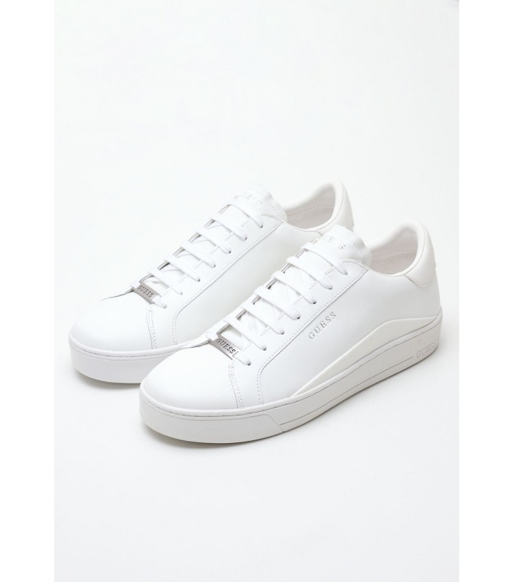 Men Casual Shoes Udine White Leather Guess