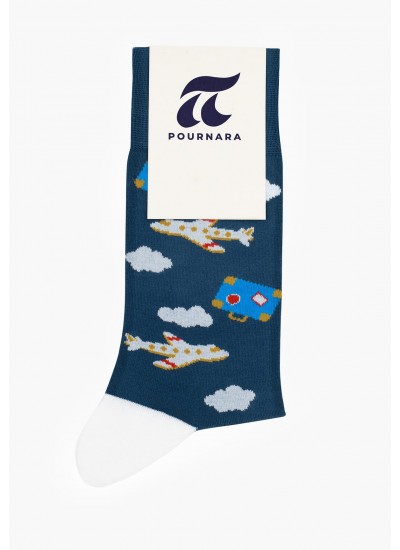 Men Socks 2014 Blue Cotton Pournara