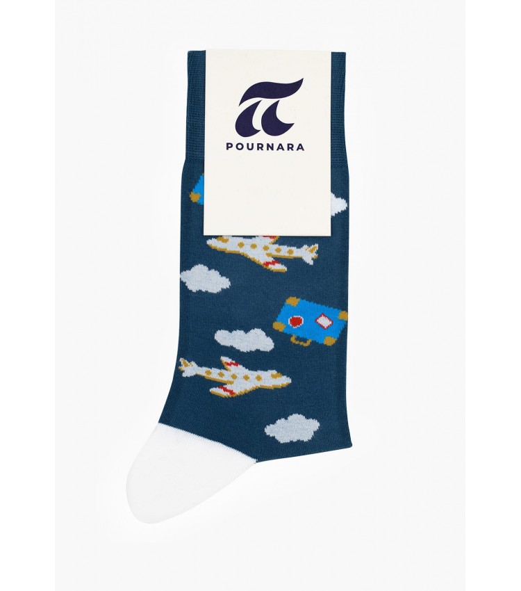 Men Socks 2014 Blue Cotton Pournara