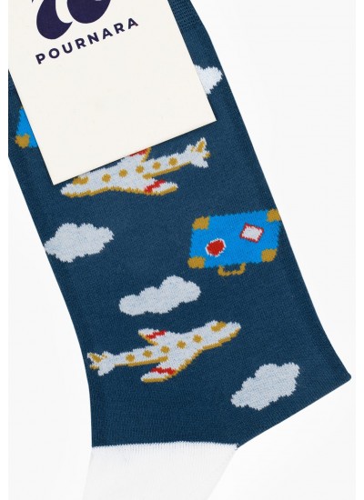 Men Socks 2014 Blue Cotton Pournara