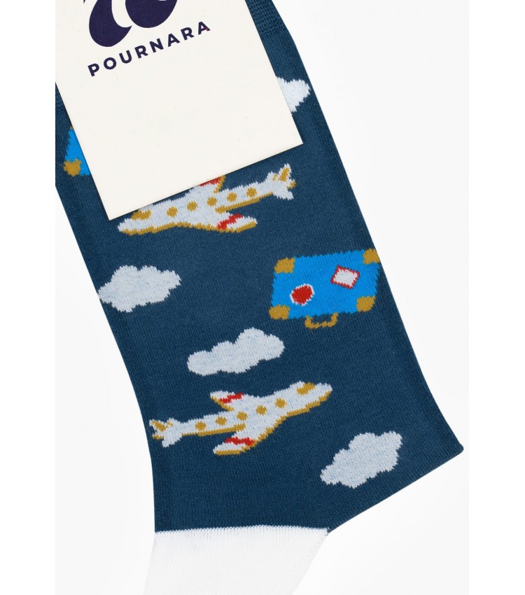 Men Socks 2014 Blue Cotton Pournara