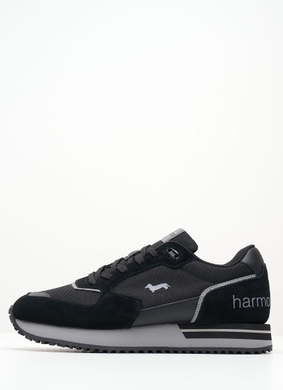 Ανδρικά Παπούτσια Casual 232030 Μαύρο Δέρμα Καστόρι Harmont & Blaine