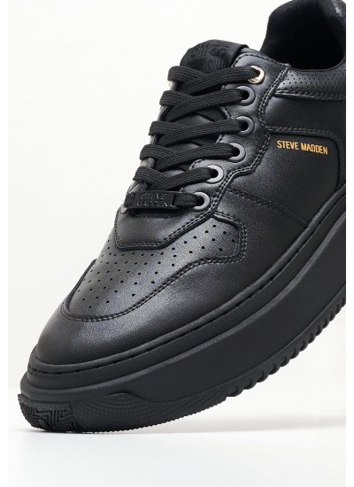 Men Casual Shoes Flames Black Leather Steve Madden