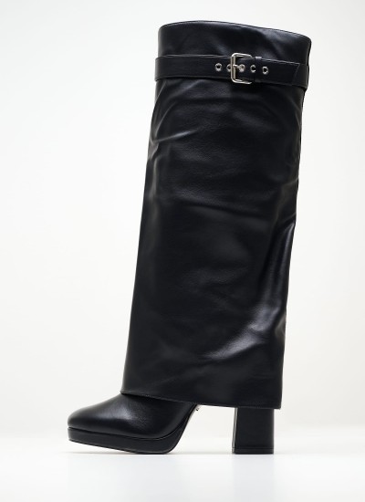 Women Boots Stone Black Leather Ash