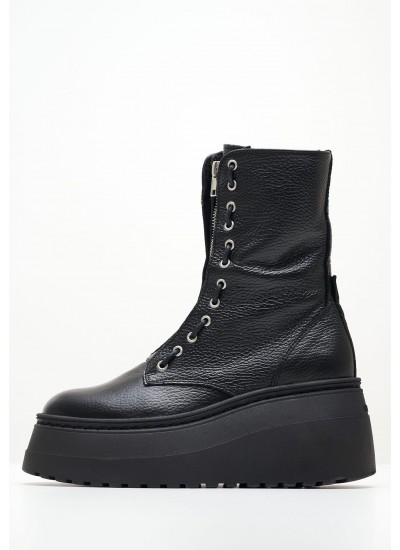 Γυναικεία Μποτάκια Pearl Μαύρο Δέρμα Steve Madden
