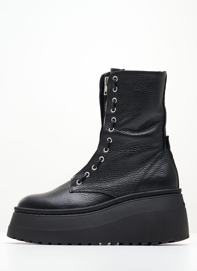 Women Boots Pearl Black Leather mortoglou.gr eshop