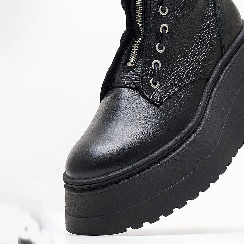 Γυναικεία Μποτάκια Pearl Μαύρο Δέρμα Steve Madden