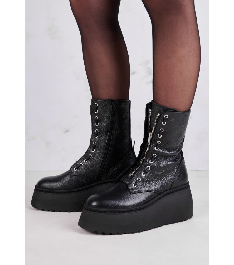 Women Boots Pearl Black Leather Steve Madden