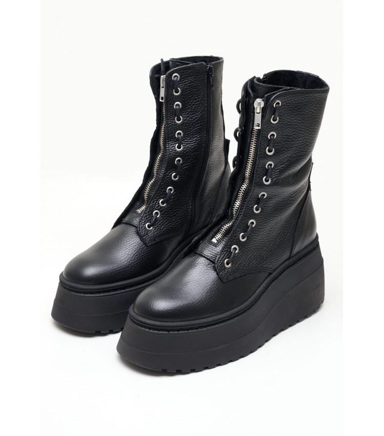 Women Boots Pearl Black Leather Steve Madden