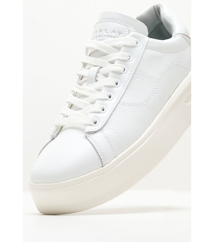 Women Casual Shoes University.Allover24 White Leather Replay