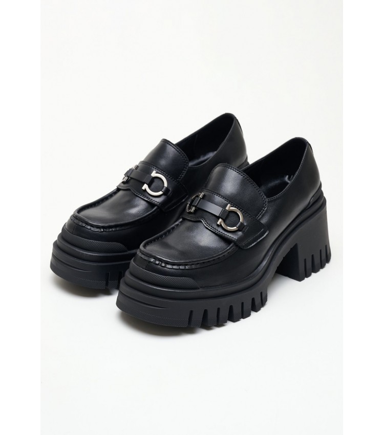 Women Moccasins 116001287 Black Leather Mortoglou