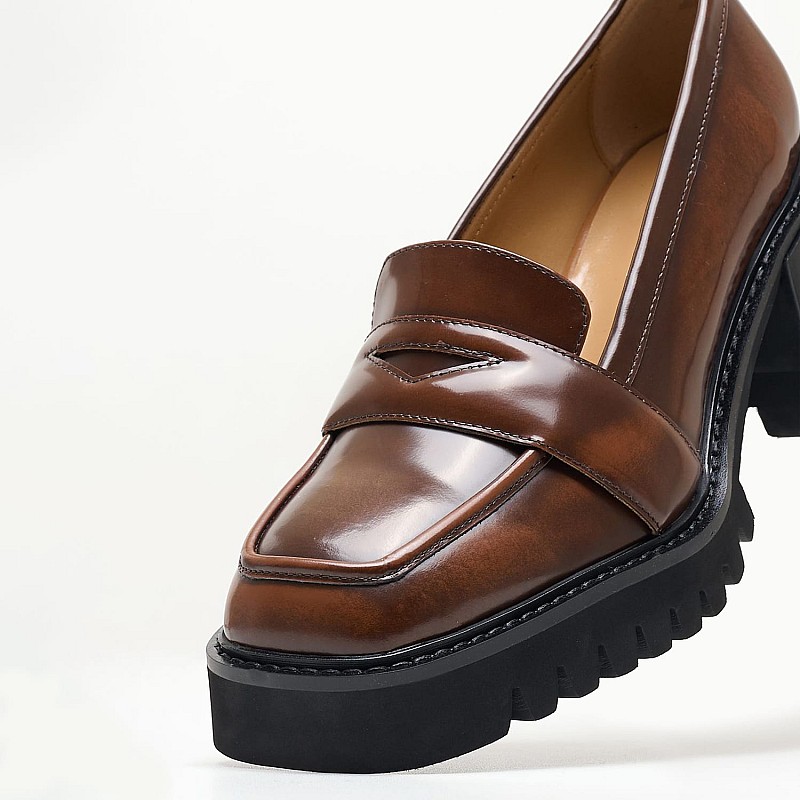 Women Moccasins 116001321 Brown Leather Mortoglou