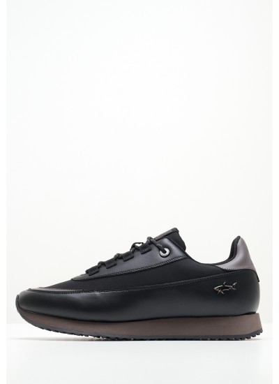 Men Casual Shoes 13318007 Black Leather Paul & Shark