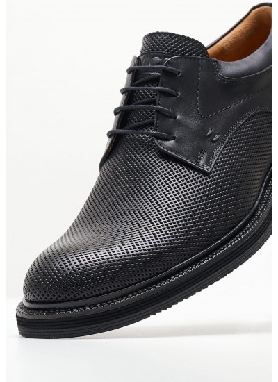 Men Shoes 48203 Black Leather Vice