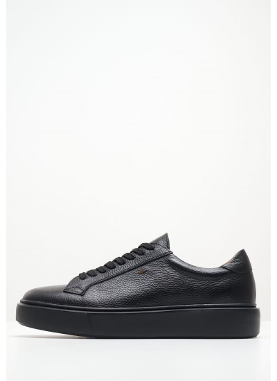 Men Casual Shoes 48302 Black Leather Vice