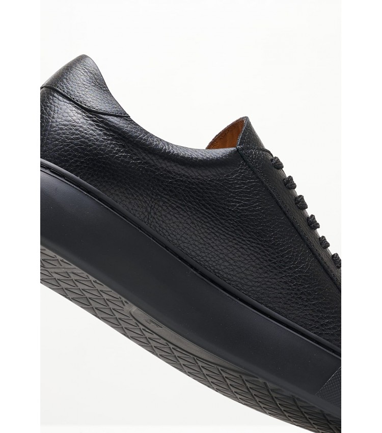 Men Casual Shoes 48302 Black Leather Vice