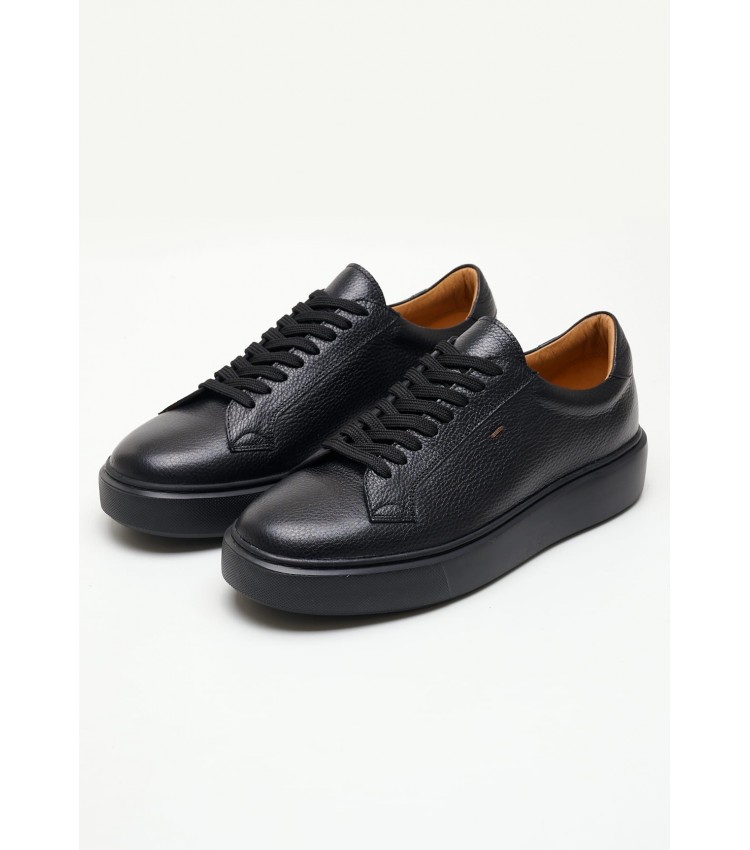 Men Casual Shoes 48302 Black Leather Vice