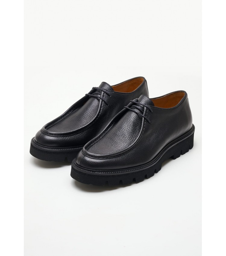 Men Shoes 48401 Black Leather Vice