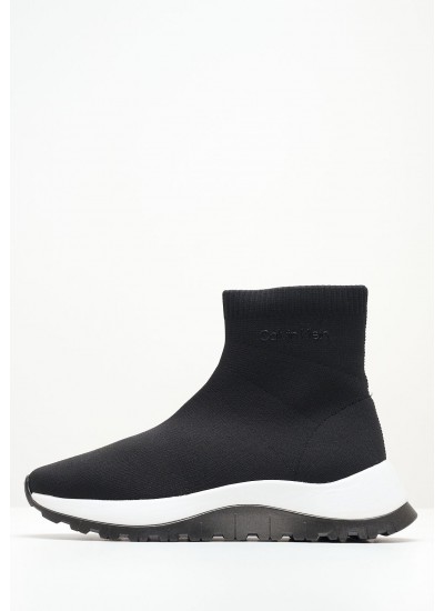 Γυναικεία Παπούτσια Casual 2Piece.Sockboot Μαύρο Ύφασμα Calvin Klein