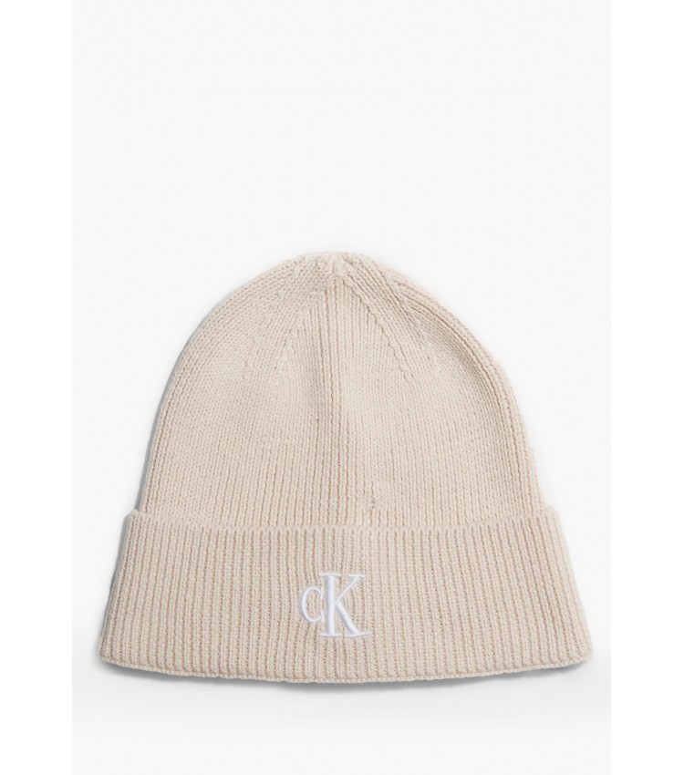 Women Caps  Archive.Beanie Beige Nylon Calvin Klein