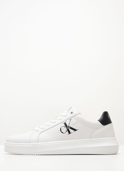 Ανδρικά Παπούτσια Casual Chunky.Cupsole.B Άσπρο Δέρμα Calvin Klein
