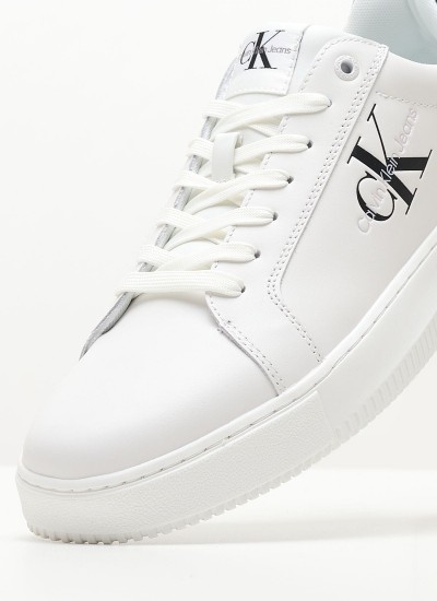 Ανδρικά Παπούτσια Casual Chunky.Cupsole.B Άσπρο Δέρμα Calvin Klein