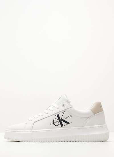 Γυναικεία Παπούτσια Casual Chunky.Cupsole23.N Άσπρο Δέρμα Calvin Klein