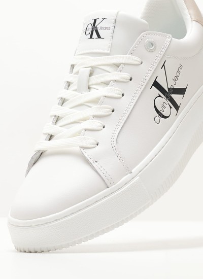 Γυναικεία Παπούτσια Casual Chunky.Cupsole23.N Άσπρο Δέρμα Calvin Klein