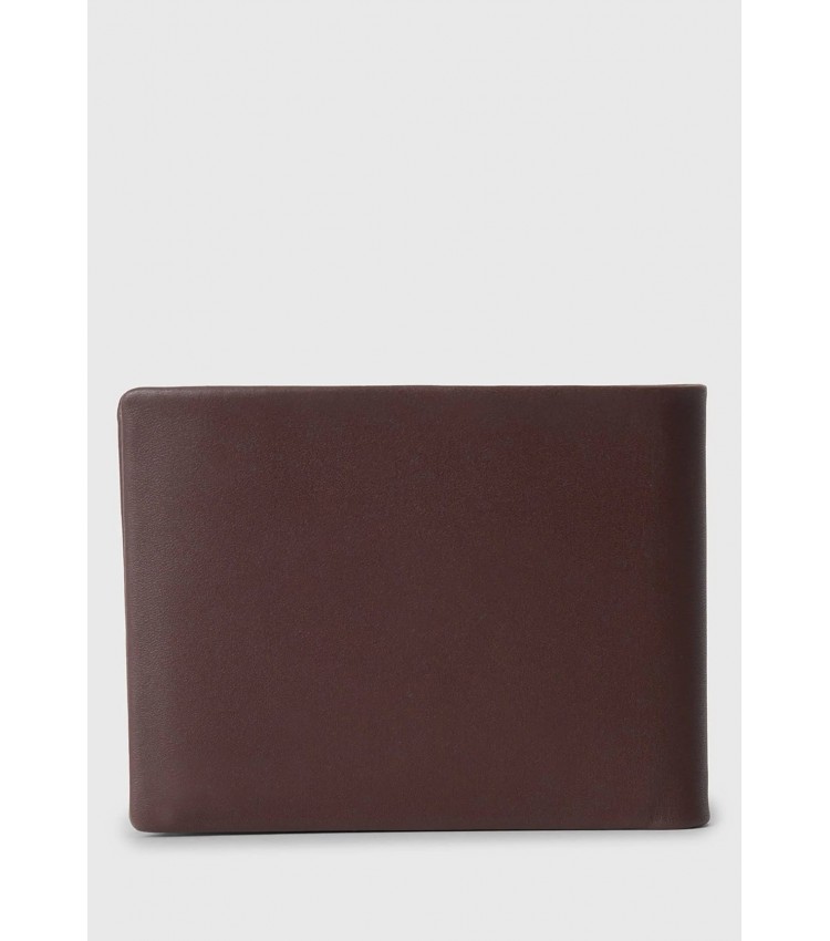 Men Wallets Concise.Trifold Brown Leather Calvin Klein