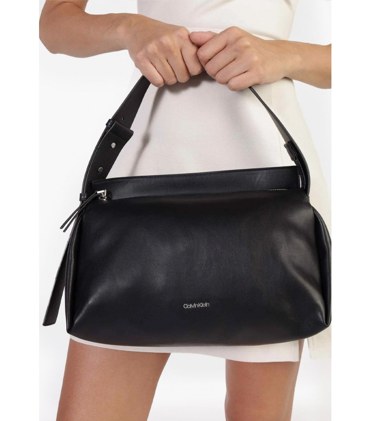 Women Bags Elevated.Soft Black ECOleather Calvin Klein